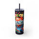 Teacher Skinny Tumbler with Straw, 20oz