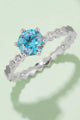 Anillo de plata esterlina 925 de 6 puntas con moissanita de 1 quilate