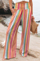 Pantalón a rayas con cintura fruncida y bolsillos