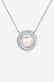 Moissanite Pearl Rhodium-Plated Necklace