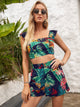 Printed Square Neck Top and Shorts Set