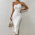 Women's single shoulder strap backpack hip sexy split dress - Creations by Shay