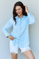 Doublju Blue Jean Baby Denim Top con botones en azul claro