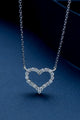 Baeful Moissanite Platinum-Plated Heart Necklace