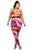 Plus Color Pattern Criss Cross Mock Neck Jumpsuit - Creations by Shay