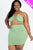 Plus Size Sexy Solid Crisscross Halter Top & Ruched Mini Skirt Set - Creations by Shay