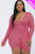 Plus V-neck Long Sleeve Bodycon Romper - Creations by Shay
