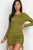 Ribbed long sleeve drawstring bodycon dress - Creations by Shay
