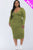 Plus Size Split Neck Long Sleeve Midi Dress - Creations by Shay