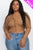 Plus Size Button Up Cropped Top - Creations by Shay