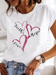 Women's T-shirt Printed Short Sleeve Basic Round Neck Regular Fit
