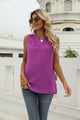 Swiss Dot Notched Neck Tank