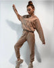 Casual hooded sweater pocket pants women's two-piece suit set