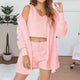 Long Sleeve Plush Fashion Casual Three-piece Suit Jacket Vest Shorts Sports Suit