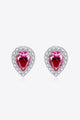 2 Carat Moissanite Teardrop Stud Earrings in Rose