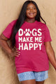 Simply Love Full Size DOGS MAKE ME HAPPY Graphic Cotton T-Shirt