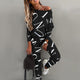 Women's Cozy Twist Letters Print Pullover Sweatshirt Set