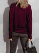 Ladies' pile-neck loose velvet long-sleeved knitted top