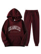 Printed Hoodie Men's Fleece Sweatshirt and Pants Set