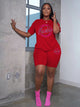 Barbie Knitted T-shirt Shorts Two Piece Set Women's Wear