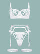 New sexy embroidered flower hollow sexy webbing underwire sexy lingerie set