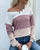 Women's Bottoming Long Sleeve Pullover Colorblock V-Neck Knit Sweater